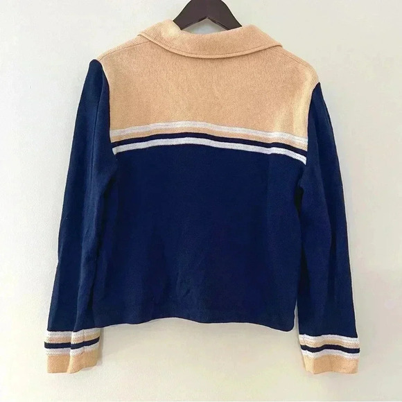 ST. JOHN Santana Knit Logo Crest Pastel Colorblock Full Zip Jacket - Picture 2 of 7